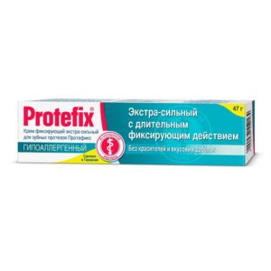 Крем для фиксации зубных протезов экстра-сильный Протефикс гипоаллергенный Protefix 40  мл