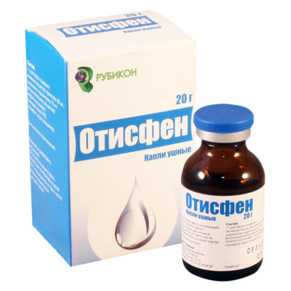 Отисфен капли ушные (40мг+10мг)/1г флакон 20г