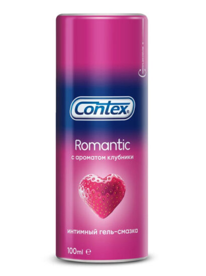 Гель-смазка с ароматом клубники Contex Romantic 100  мл