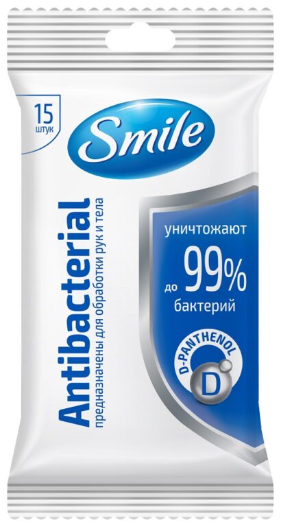 Салф.влаж.Smile Antibacterial с Д-пант.15шт. Smile