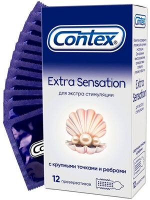 Презервативы с крупными точками и ребрами Contex Extra Sensation 12  шт