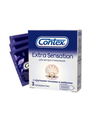 Презервативы с крупными точками и ребрами Contex Extra Sensation 3  шт