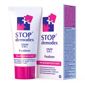 Крем для лица при демодекозах и акне 9в1 Stop Demodex PureDerm 50  мл