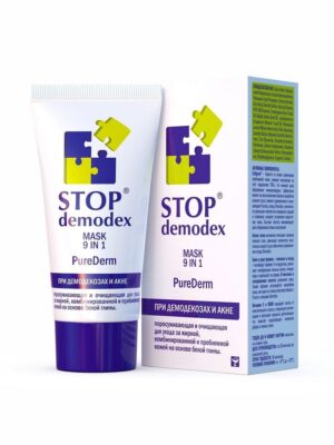 Маска для очищения и сужения пор на основе белой глины 9 в 1 Stop Demodex PureDerm 50  мл