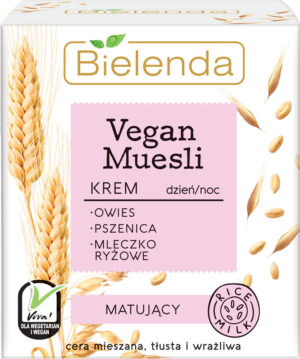 Матирующий крем пшеница+овёс+рисовое молоко Bielenda Vegan Muesli 50  мл