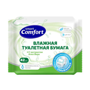 Влажная туалетная бумага с экстрактом алоэ вера Comfort smart 42  шт