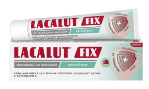 Крем экстра-сильной фиксации зубных протезов c мятным вкусом Lacalut Fix 40  г