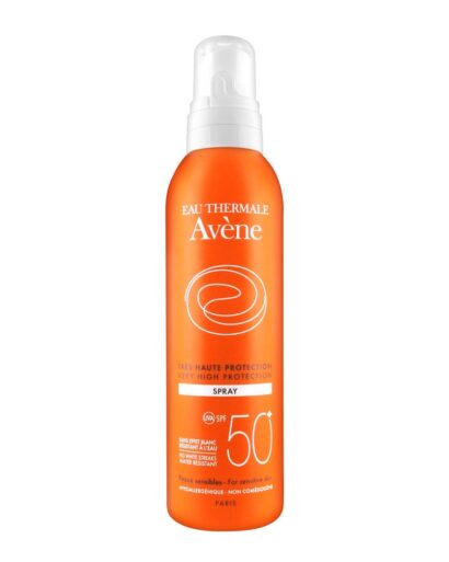 Солнцезащитный спрей для чувствительной кожи SPF 50+ Avene Sun 200  мл