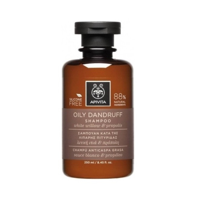 Шампунь против перхоти для жирных волос с белой ивой и прополисом Apivita Dandruff 250  мл