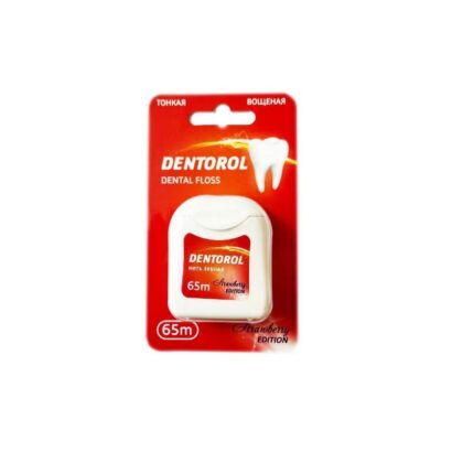 Нить зубная вощеная Клубника Dentorol 65  м