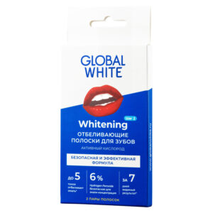Полоски отбеливающие для зубов Активный кислород Global White 2  саше