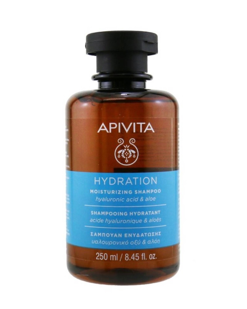 Шампунь увлажняющий с гиалуроновой к-той и алоэ Apivita 250  мл