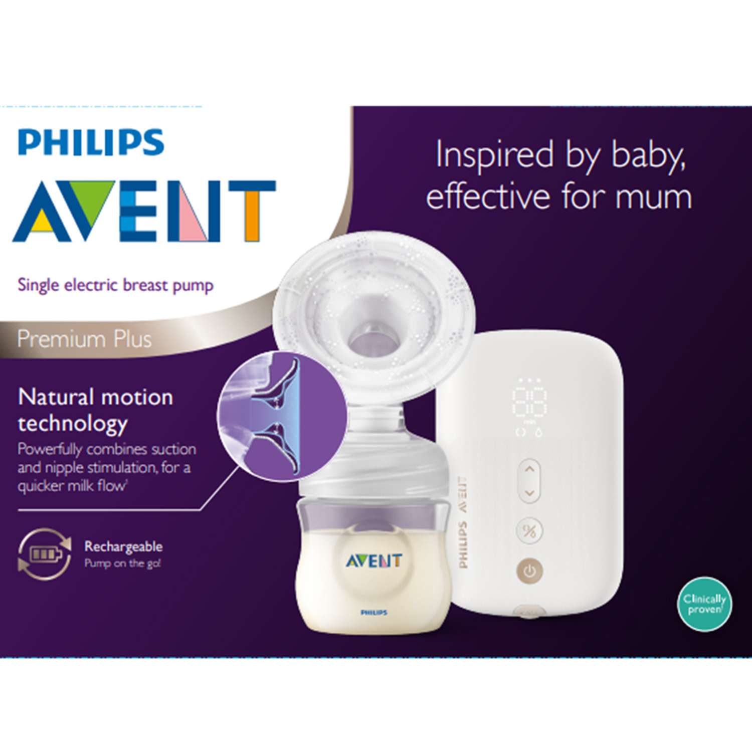 Молокоотсос Premium Natural Motion электронный проводной двухфазный белый Philips Avent 1  шт