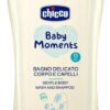 Пена для тела и волос нежная без слез 0+мес с овсом Chicco Baby Moments 200  мл