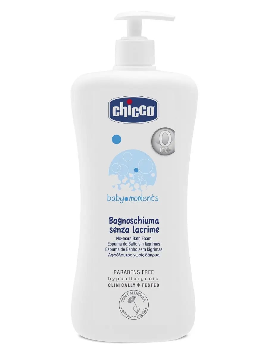 Пена для ванны без слез с календулой 0мес+ Chicco Baby Moments 500  мл