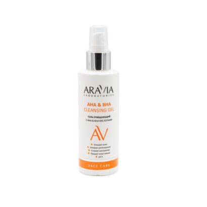 Гель очищающий с АНА и ВНА кислотами Aravia AHA&BHA Cleansing 150  мл