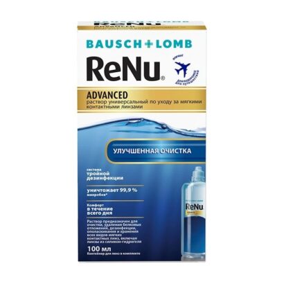 Раствор для линз с контейнером для линз Bausch & Lomb Renu Advanced 100  мл