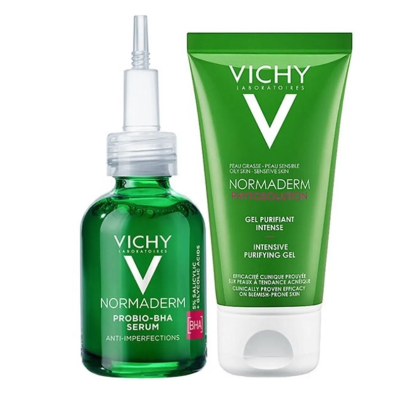 Набор Сыворотка обновляющая против несовершенств кожи 30мл+гель для умывания 15мл) Vichy Normaderm