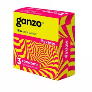 Презервативы Extase точечно-ребристые Ganzo 3  шт