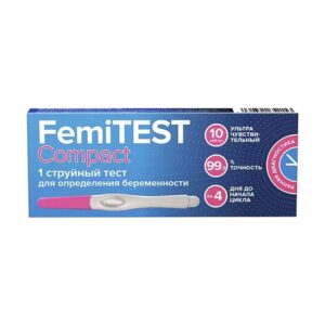 Тест для определения беременности Femitest струйный ультачувствительный 1шт 10мМЕ/мл FemiTEST 1  шт