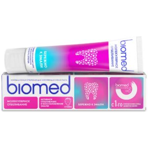Зубная паста Активное отбеливание и восстановление эмали клубника Biomed Healthywhite 65  г