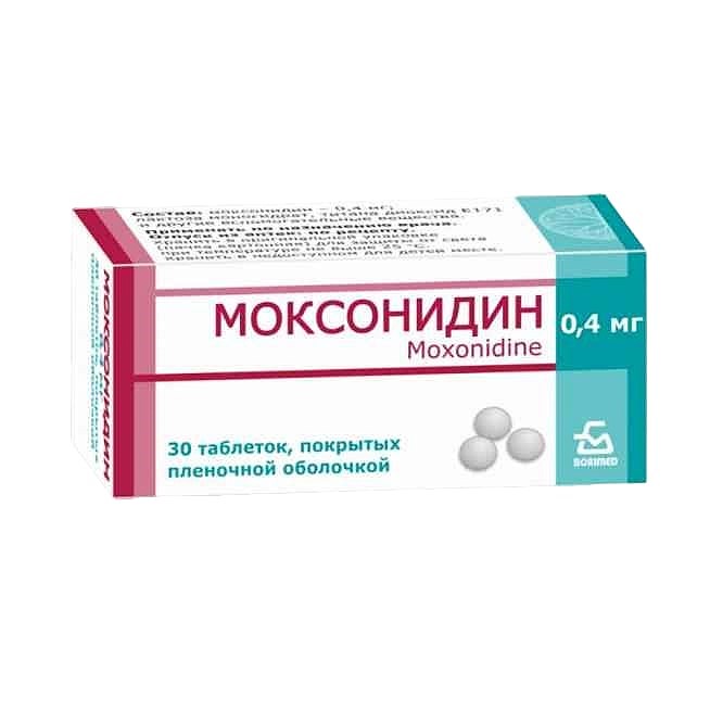 Моксонидин таблетки покрытые оболочкой 0.2мг N30