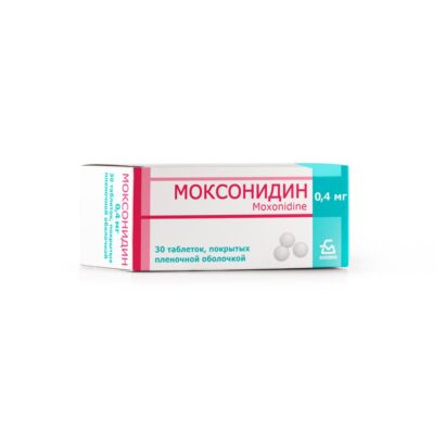 Моксонидин таблетки покрытые оболочкой 0.4мг N30