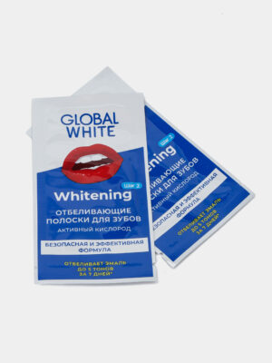 Полоски отбеливающие для зубов Global White 2  саше