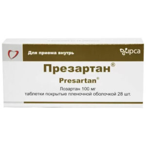 Презартан таблетки покрытые оболочкой 100мг N28