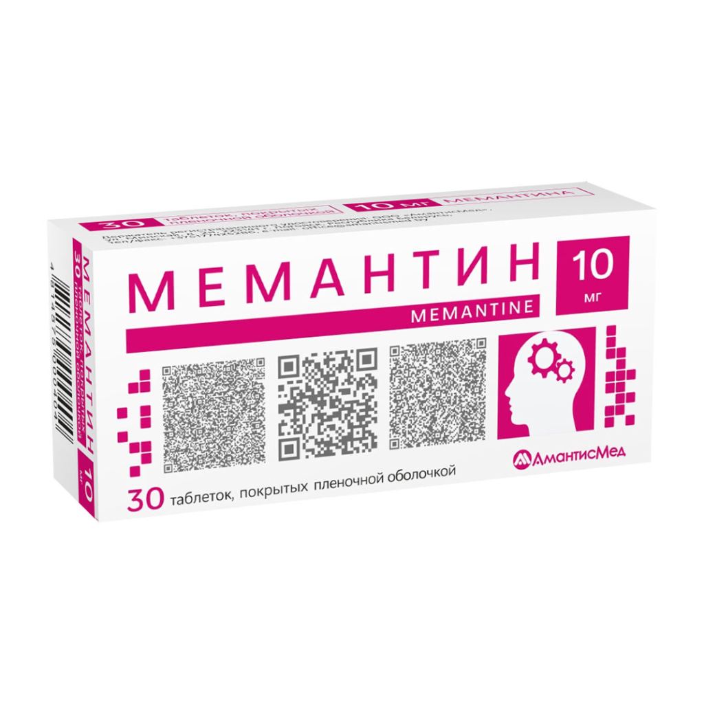 Мемантин таб п/о 10мг в контр яч уп N10*3