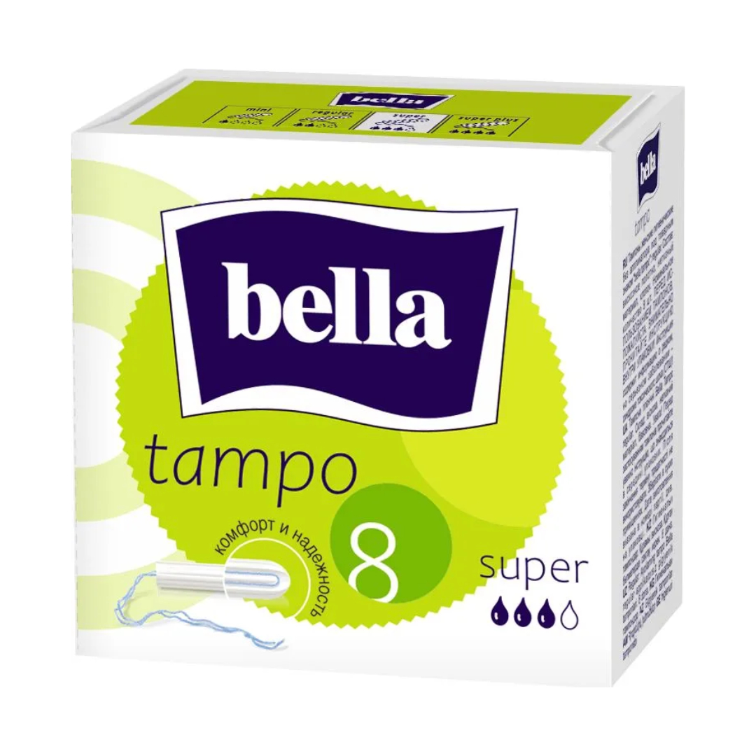 Тампоны женские гигиенические  Super комфорт и надежность (для умеренных и обильных выделений) Bella 8  шт