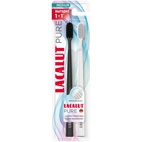 Зубная щётка Pure средней жесткости 1+1 Lacalut