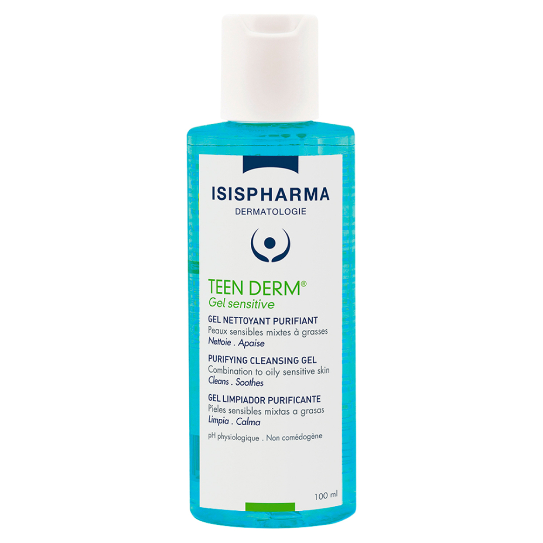 Очищающий гель для умывания чувствительной жирной и комбинированной кожи ISISPHARMA Teen Derm 100  мл