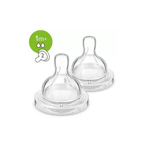 Соска силиконовая от 1 месяца с медленным потоком Philips Avent 2 шт Соска силиконовая от 1 месяца с медленным потоком Philips Avent 2 шт