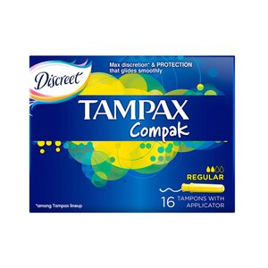 Тампоны женские гигиенические Regular с аппликатором Tampax Compak 16  шт