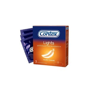 Презервативы Lights из натурального латекса Contex Lights 3 шт Презервативы Lights из натурального латекса Contex Lights 3 шт