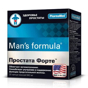 Менс формула Простата форте капсулы 640мг N30 PharmaMed Менс формула Простата форте капсулы 640мг N30 PharmaMed