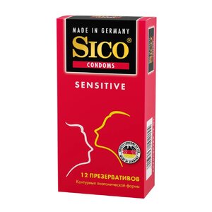 Презервативы контурные, анатомической формы Sico Sensitive 12  шт