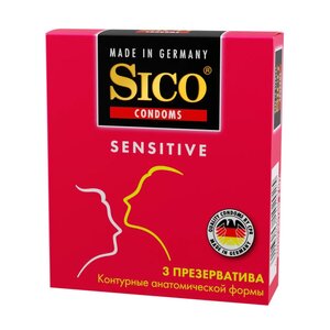 Презервативы контурные, анатомической формы Sico Sensitive 3  шт