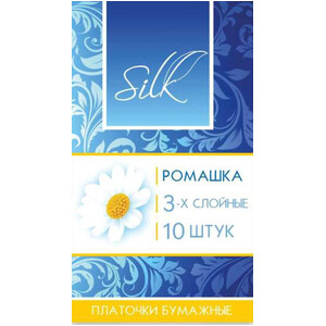 Платочки бумажные ромашка Silk 10