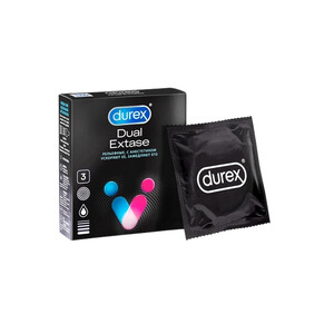 Презервативы Dual Extase с анестетиком из натурального латекса Durex Dual Extase 3 шт Презервативы Dual Extase с анестетиком из натурального латекса Durex Dual Extase 3 шт