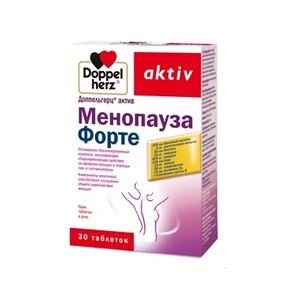 Доппельгерц Менопауза Форте таблетки 1,52г N30 Doppelherz Aktiv Доппельгерц Менопауза Форте таблетки 1,52г N30 Doppelherz Aktiv