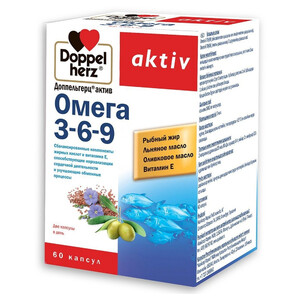 Доппельгерц Омега-3-6-9 капсулы N60 Doppelherz Aktiv Доппельгерц Омега-3-6-9 капсулы N60 Doppelherz Aktiv