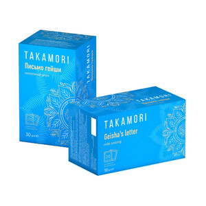 Чай зеленый байховый молочный улун Письмо Гейши 20 пак. по 1,5г Takamori