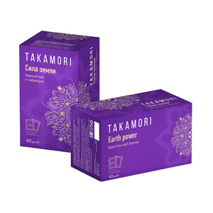 Чай черный байховый с чабрецом "Сила земли" 20 пак. по 2,0г Takamori