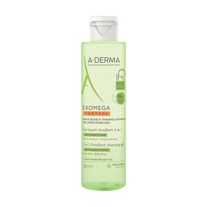 Гель очищающий 2 в 1для тела и волос A-Derma Exomega Control 200 мл Гель очищающий 2 в 1для тела и волос A-Derma Exomega Control 200 мл