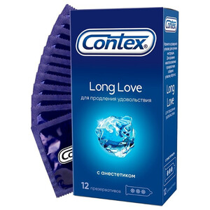 Презервативы Long Love с анестетиком из натурального латекса Contex Long Love 12 шт Презервативы Long Love с анестетиком из натурального латекса Contex Long Love 12 шт