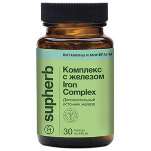 Комплекс с железом капсулы 445мг N30 SupHerb Комплекс с железом капсулы 445мг N30 SupHerb