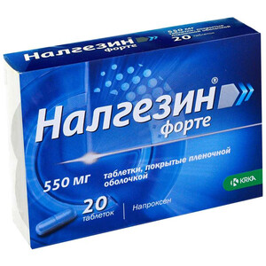 Налгезин форте таблетки покрытые оболочкой 550мг N20 Налгезин форте таблетки покрытые оболочкой 550мг N20