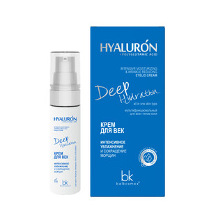 Крем для век интенсивное увлажнение и сокращение морщин Belkosmex Hyaluron Deep Hydration 30  г